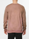 Acid Dye Organic Cotton Crew Neck Sweatshirt Dusty Pink | D
