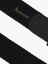 Anderson's Leather-Trimmed Woven Belt Navy Blue | C