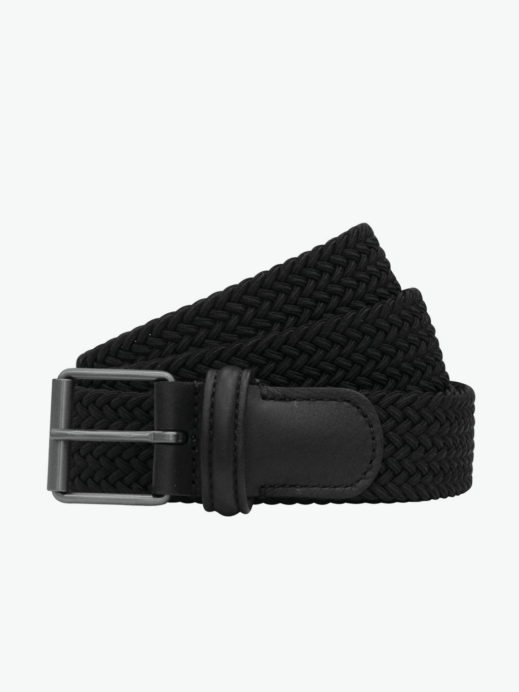 Anderson's Belt Leather-Trimmed Woven Black