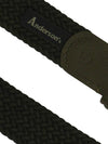 Anderson's Leather-Trimmed Woven Belt Green | C