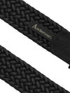 Anderson’s Waxed Leather-Trimmed Woven Belt Black | C