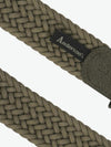 Anderson’s Waxed Leather-Trimmed Woven Belt Khaki