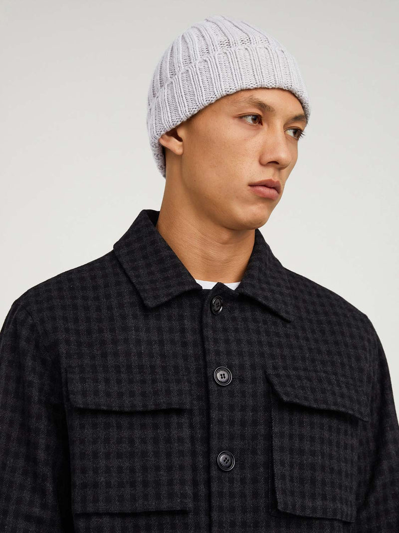 Aspesi Cashmere Beanie Hat Grey - C