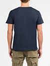 Silk Blend Box Neck T-shirt Midnight Blue | C