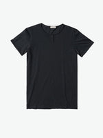 Henley Organic Cotton T-Shirt Charcoal Grey | A