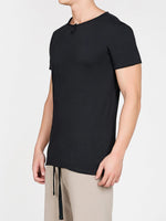 Henley Organic Cotton T-Shirt Charcoal Grey | C