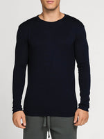 Cashmere Blend Crew Neck Knitted Sweater Navy Blue | B
