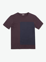 Color Block Crew Neck T-Shirt Burgundy | A