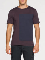 Color Block Crew Neck T-Shirt Burgundy | B