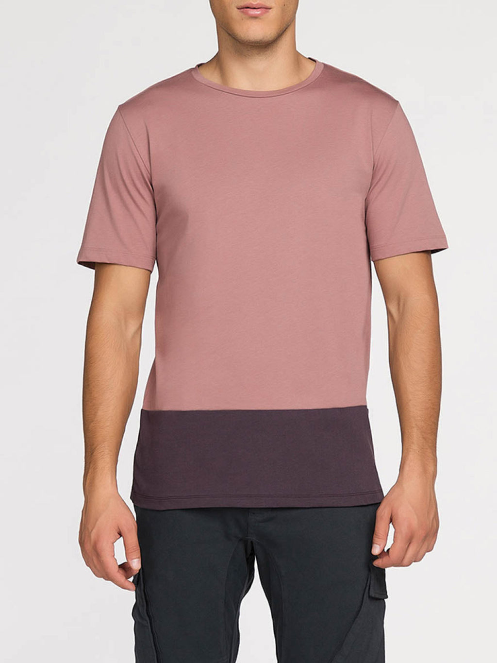 Color Block Crew Neck T-Shirt Powder | B