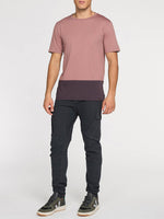 Color Block Crew Neck T-Shirt Powder | D