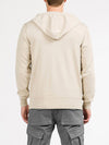Cotton Blend Knitted Hooded Sweater Beige