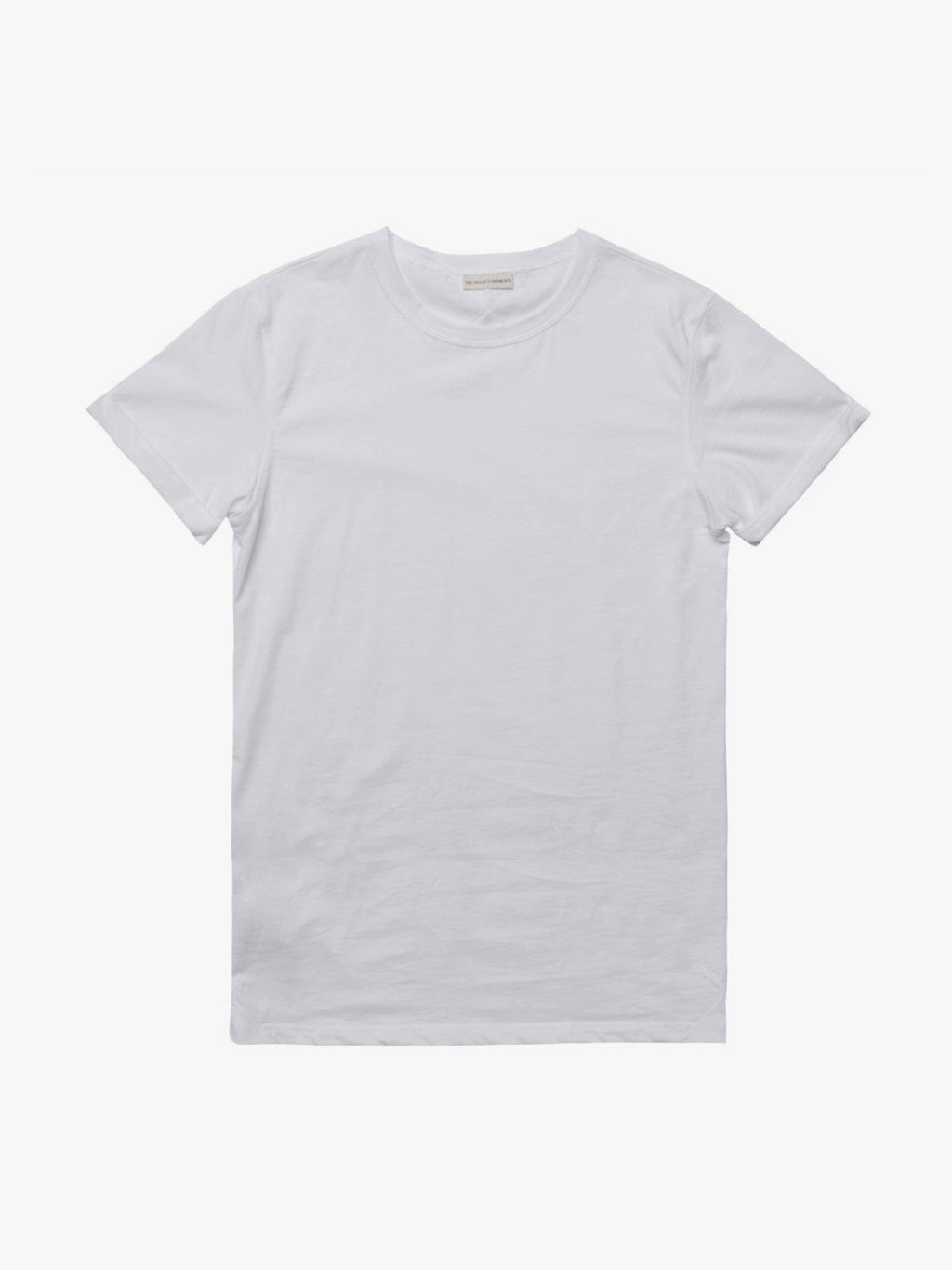 The Project Garments Cotton Jersey Trimmed Crew Neck T-Shirt White