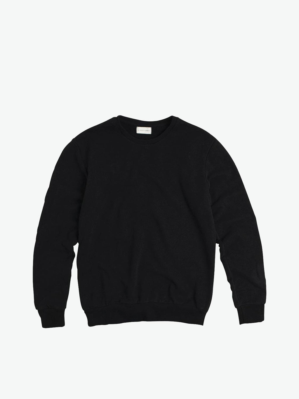 Crew Neck Organic Cotton Sweatshirt Black | A