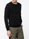 Crew Neck Organic Cotton Sweatshirt Black | C