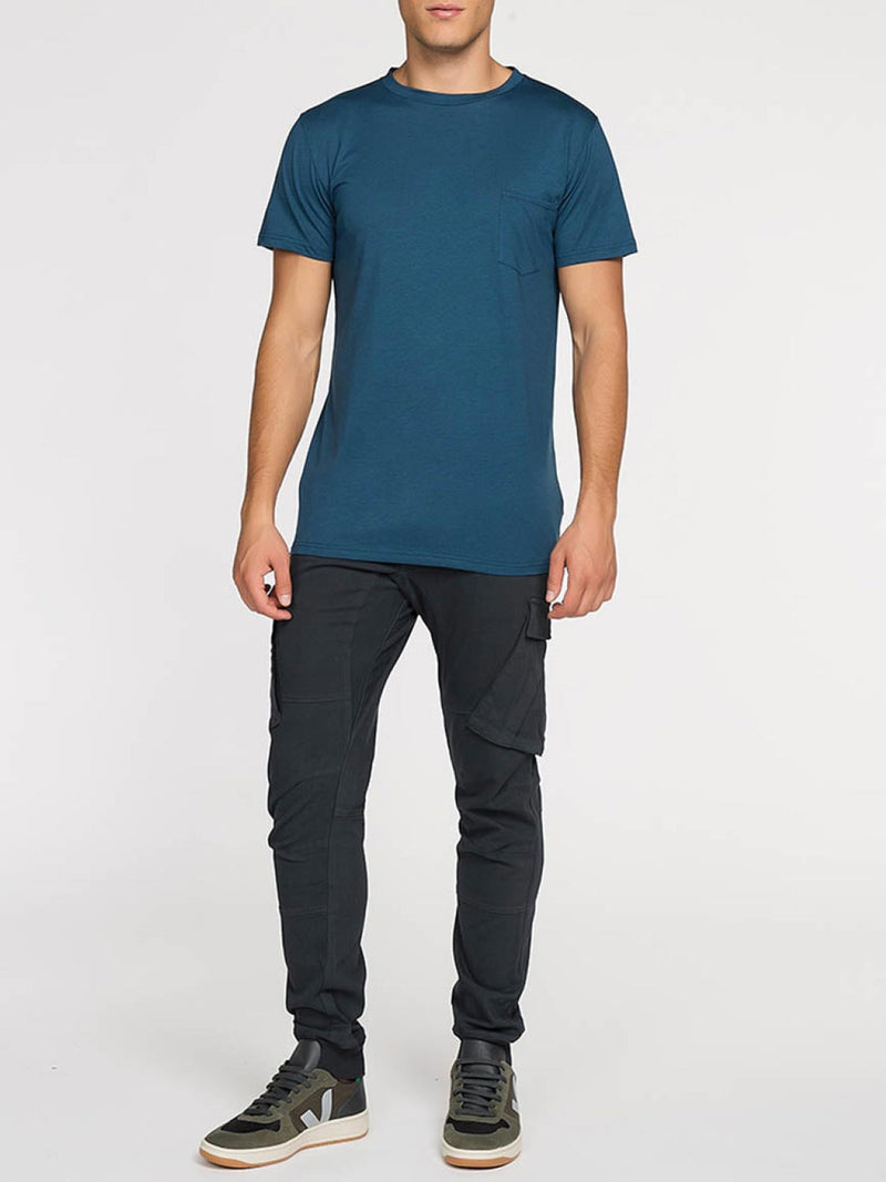 Crew Neck Modal-Blend Pocket T-shirt Blueberry | D