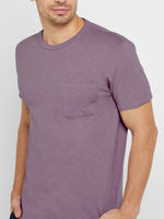Crew Neck Modal-Blend Pocket T-shirt Lavender | B