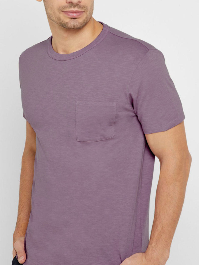 Crew Neck Modal-Blend Pocket T-shirt Lavender | B