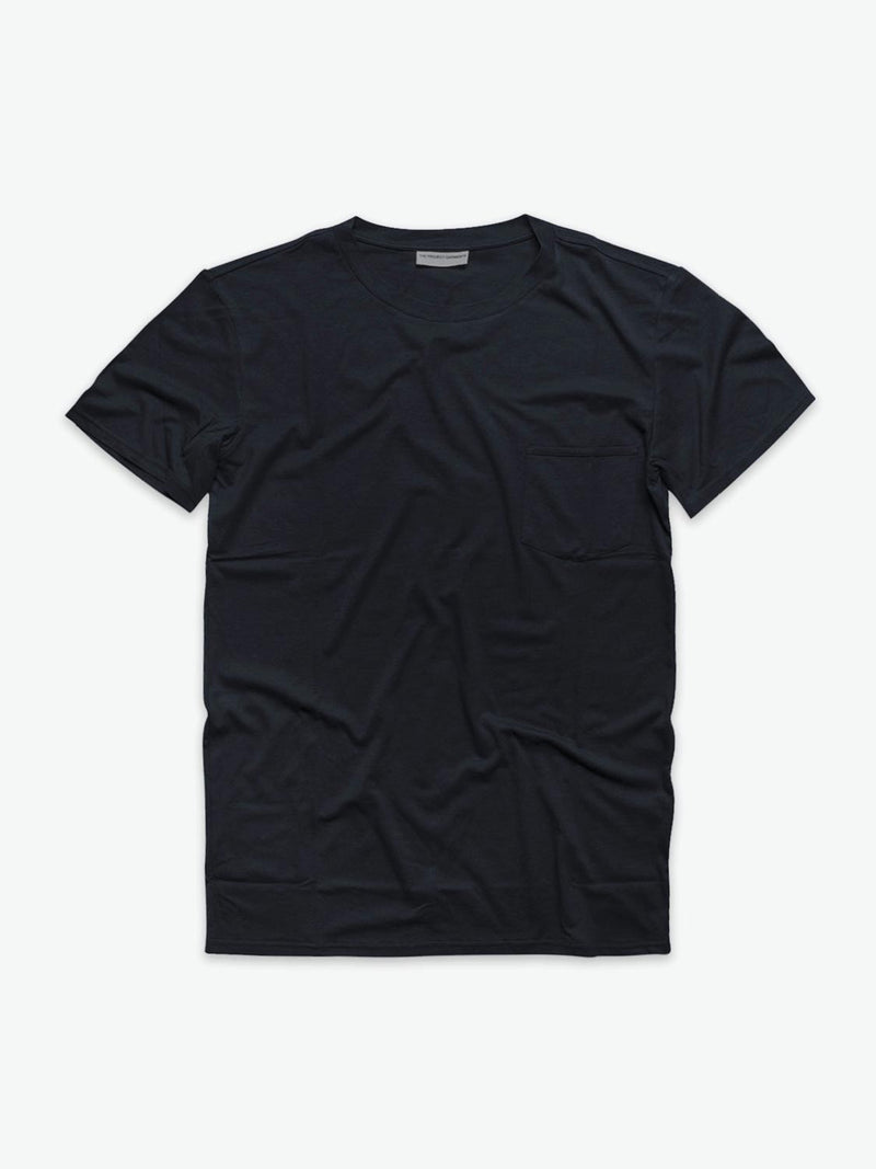 The Project Garments Crew Neck Modal-Blend Pocket T-shirt Midnight Blue
