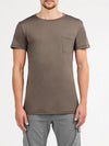 Crew Neck Modal-Blend Pocket T-shirt Taupe