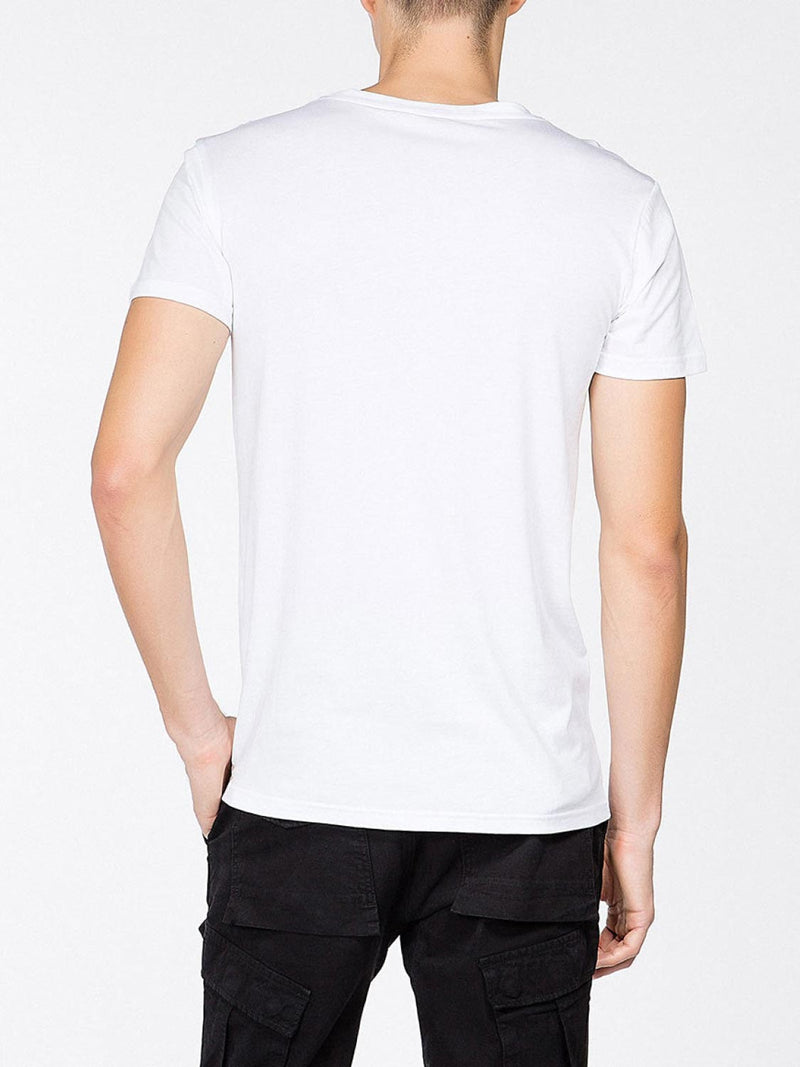 Crew Neck Modal-Blend Pocket T-shirt White | D