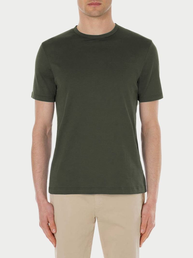 Crewneck Regular Fit Organic Cotton T-shirt Khaki | B