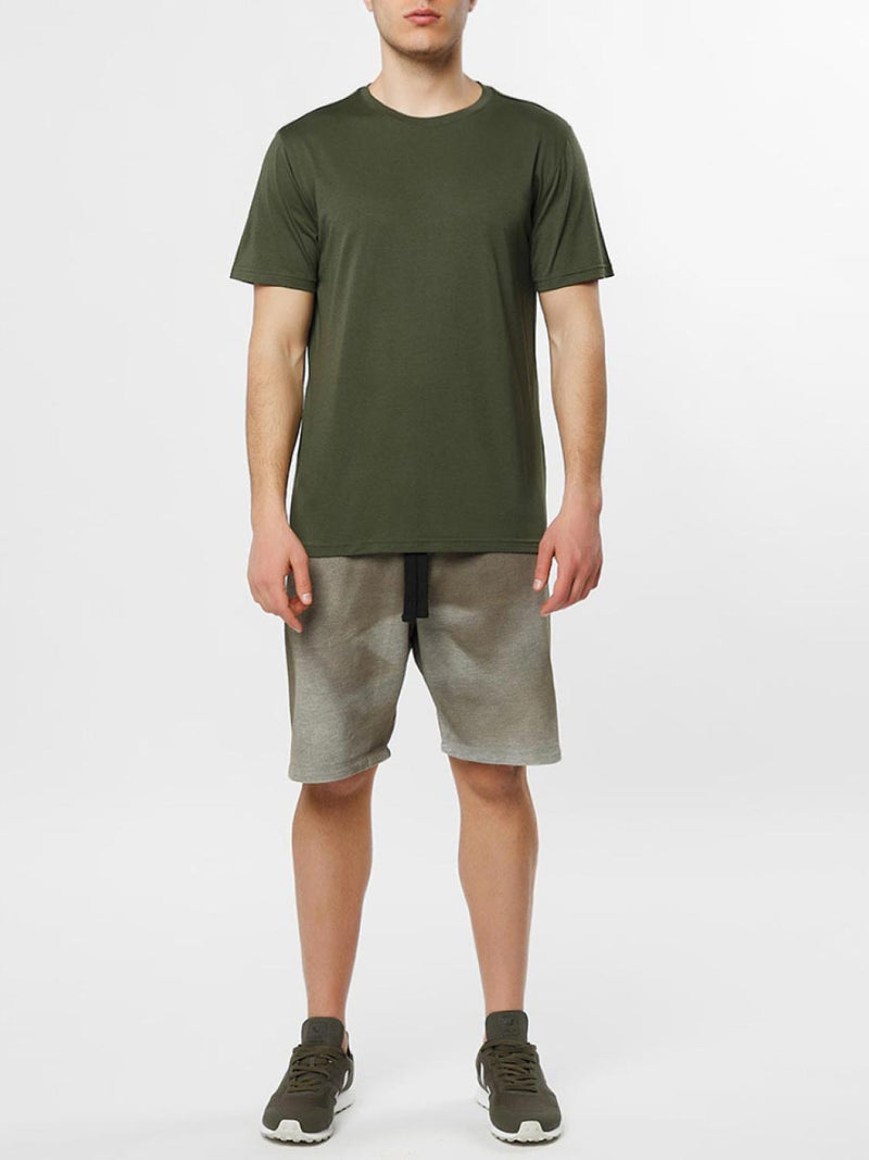 Crew Neck Regular Fit Organic Cotton T-shirt Khaki | E