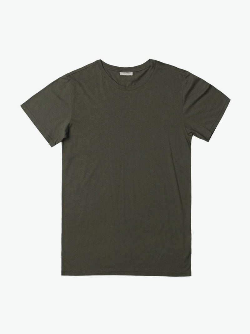 Crew Neck Regular Fit Organic Cotton T-shirt Military Khaki | A