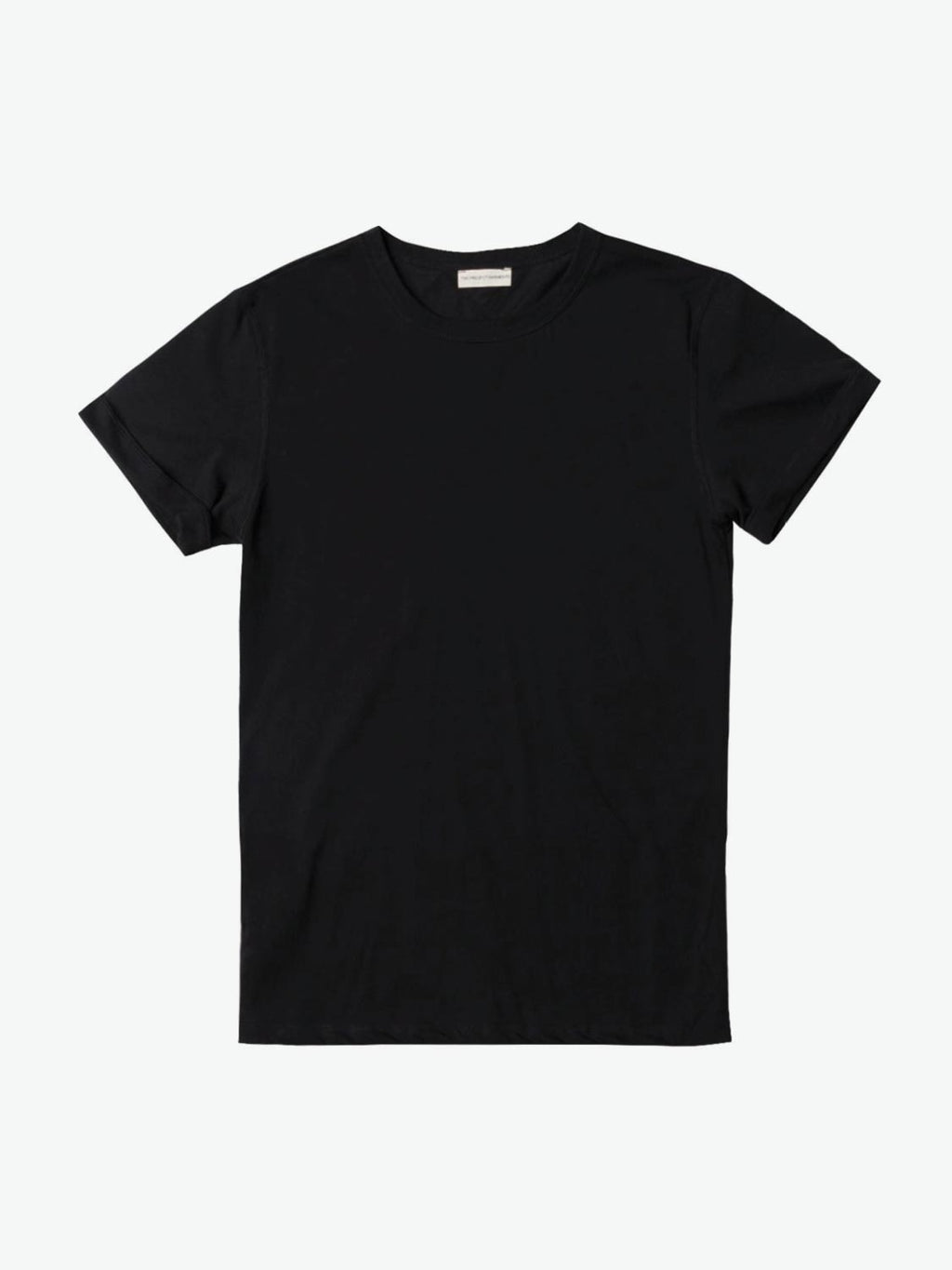 The Project Garments Cotton Jersey Trimmed Crew Neck T-Shirt Black