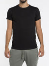 Cotton Jersey Trimmed Crew Neck T-Shirt Black