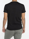 Cotton Jersey Trimmed Crew Neck T-Shirt Black
