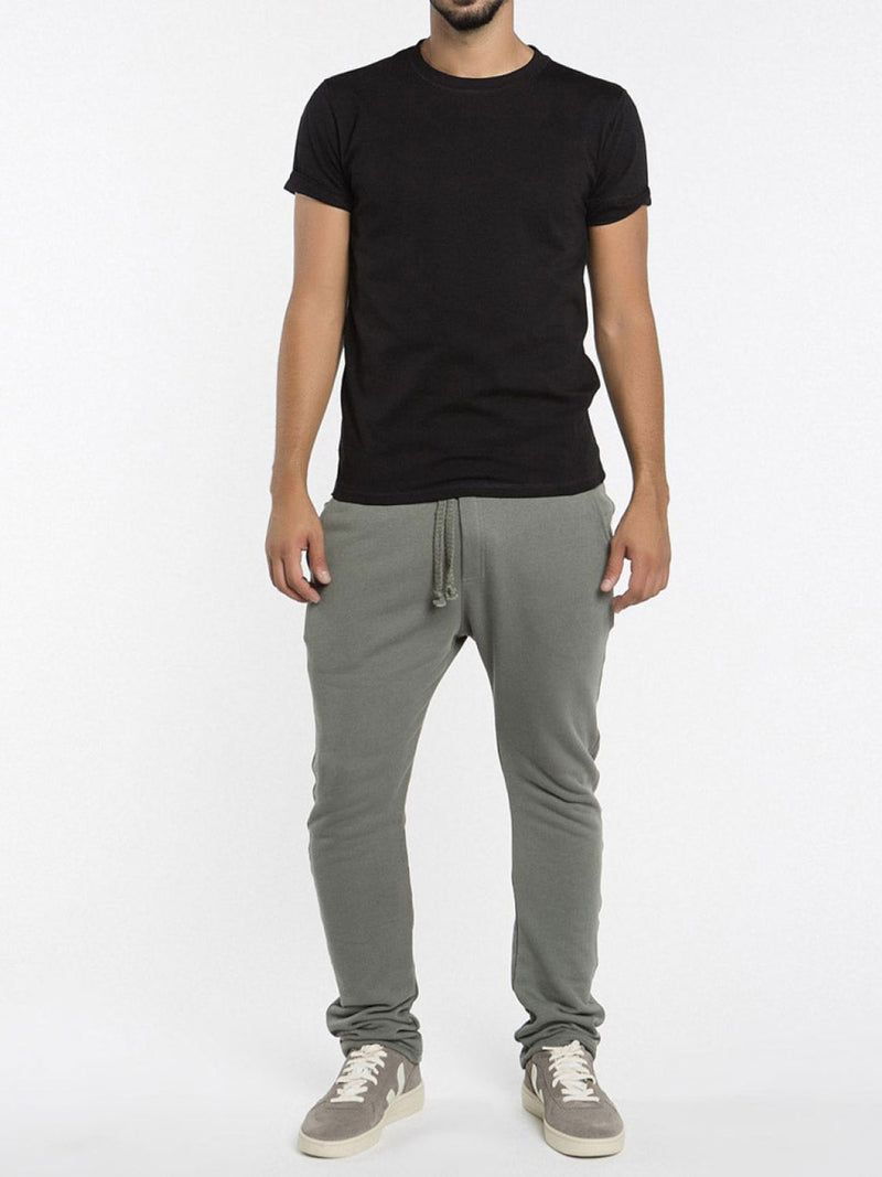 Cotton Jersey Trimmed Crew Neck T-Shirt Black