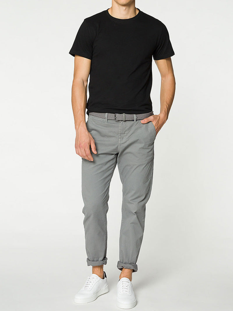 Crew Neck Organic Cotton T-shirt Black | E