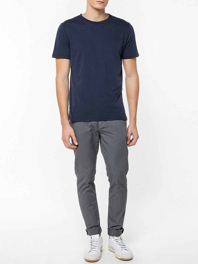 Crew Neck Organic Cotton T-shirt Navy Blue