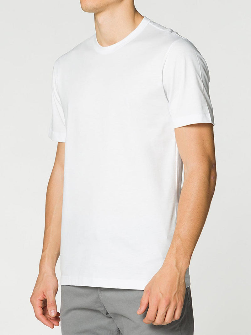 Crew Neck Tailor-Fit Supima Cotton T-shirt White | D