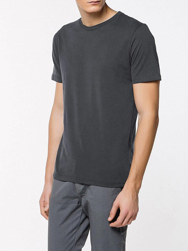 Crew Neck Organic Cotton T-shirt Asphalt Grey