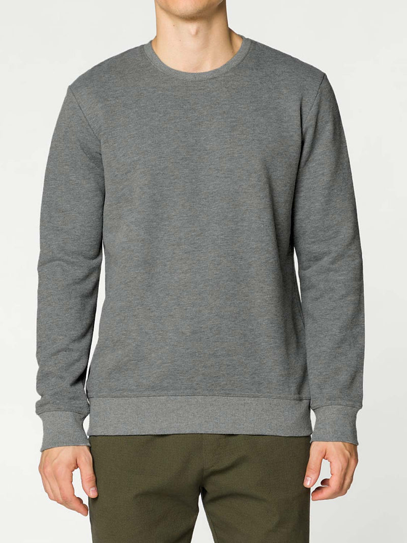 Crew Neck Sweatshirt Melange Grey | B