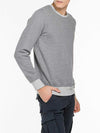 Color Block Crew Neck Sweatshirt Melange Grey | C