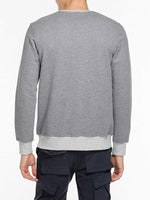 Color Block Crew Neck Sweatshirt Melange Grey | D