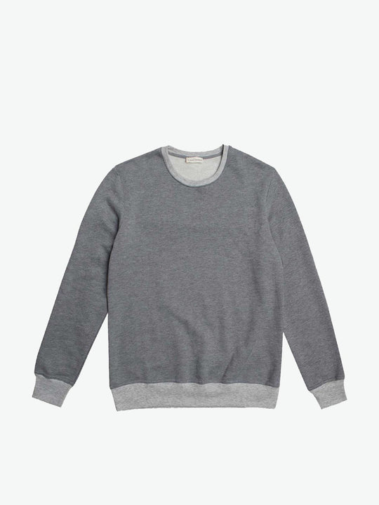 Color Block Crew Neck Sweatshirt Melange Grey | A