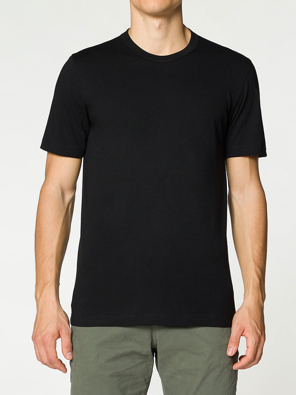 Crewneck Regular Fit Organic Cotton T-shirt Black | B