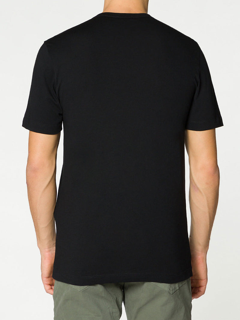 Crewneck Regular Fit Organic Cotton T-shirt Black | C