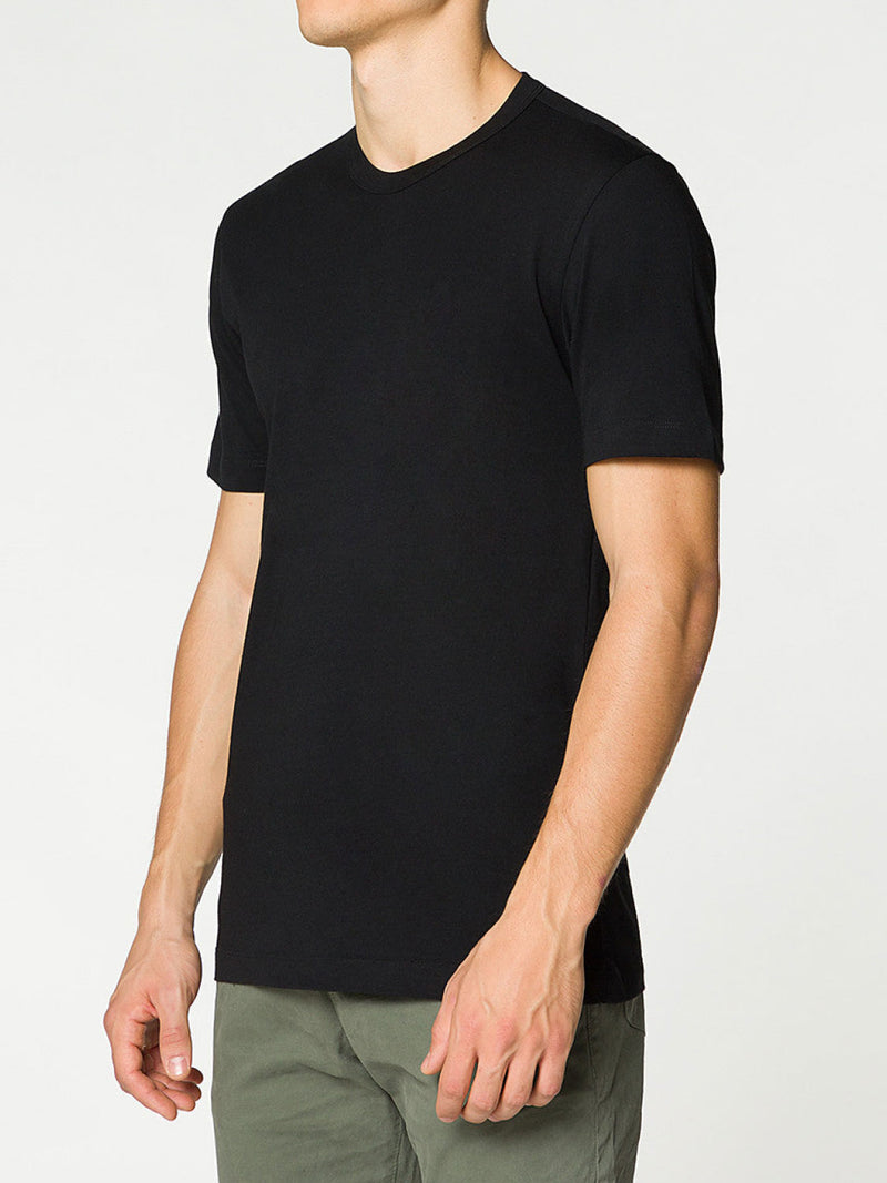 Crewneck Regular Fit Organic Cotton T-shirt Black | D
