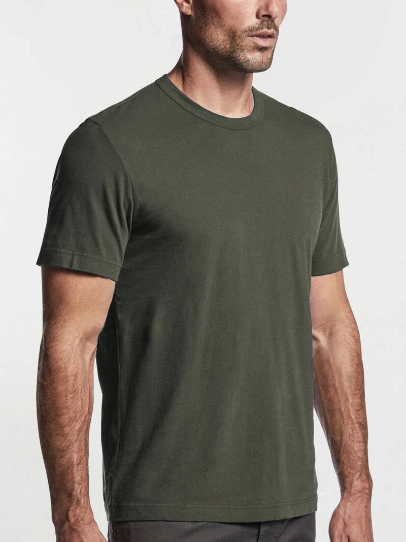 Crewneck Cotton Tailor Fit T-shirt Khaki