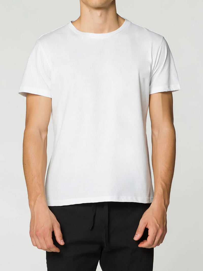 Crewneck Regular Fit Organic Cotton T-shirt White | The Project Garments - B