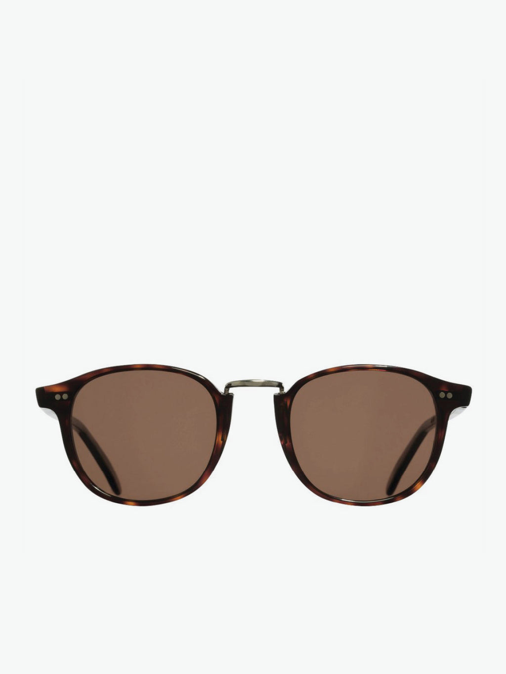 Cutler and Gross Round-Frame Dark Turtle Acetate Sunglasses | A