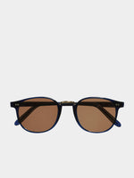 Cutler and Gross Round-Frame Classic Navy Blue Acetate Sunglasses | C