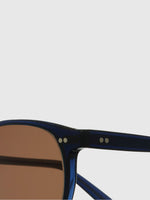 Cutler and Gross Round-Frame Classic Navy Blue Acetate Sunglasses | D