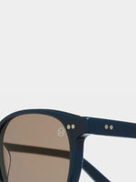 Cutler and Gross Kingsman Round Sunglasses Marine Blue | D