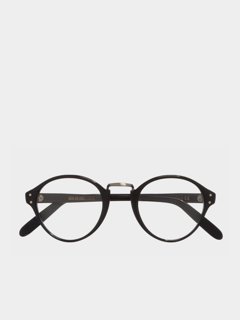 Cutler and Gross Oval-Frame Black Acetate Optical Glasses | C